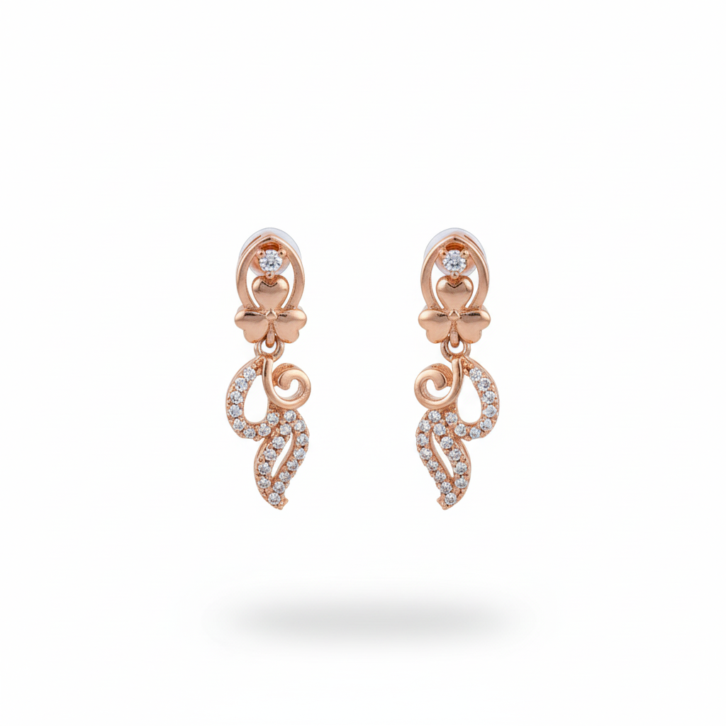 Rose Gold Plated Cubic Zirconia (CZ) Heart Choker Set