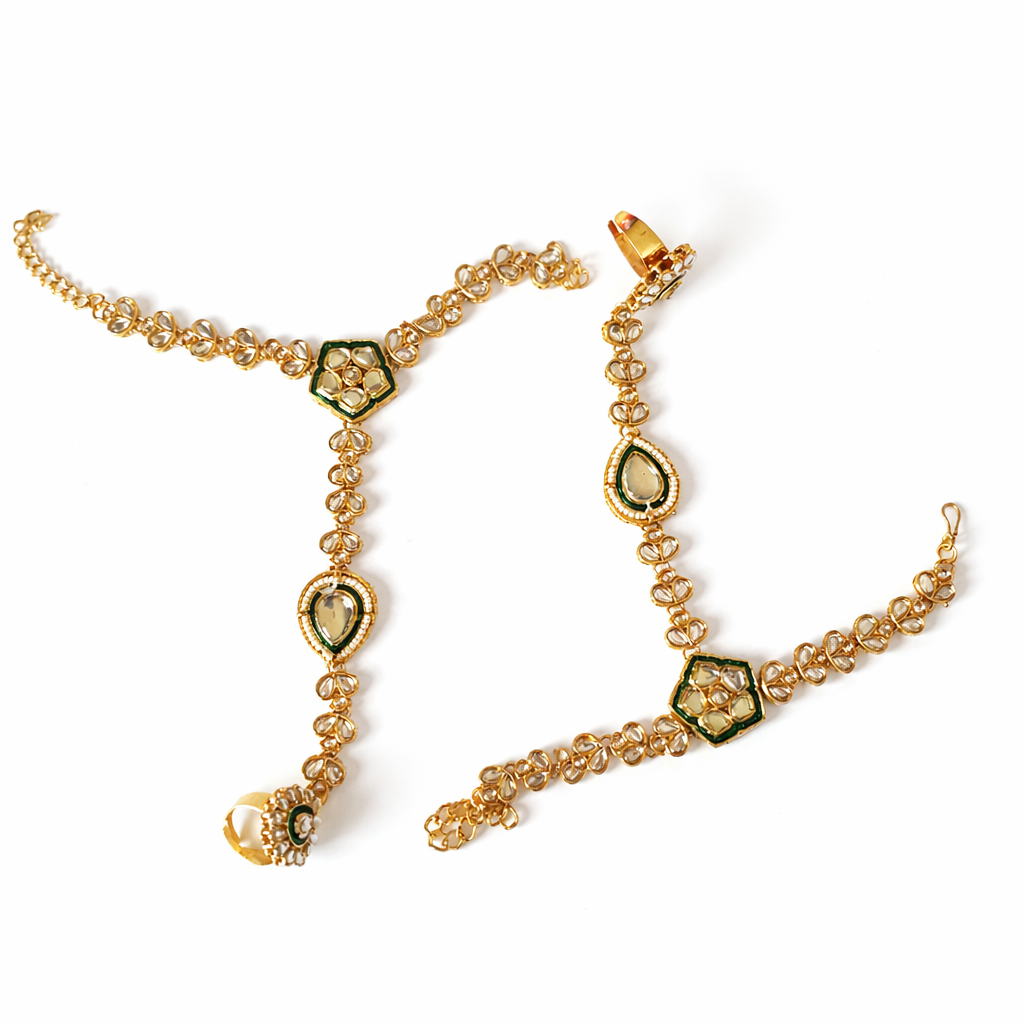 The Emerald Royalty Collection: Complete Kundan & Green Bridal Ensemble