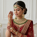 The Emerald Royalty Collection: Complete Kundan & Green Bridal Ensemble