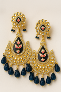 The "Nilima" Royal Blue Meenakari & Kundan Chandbali