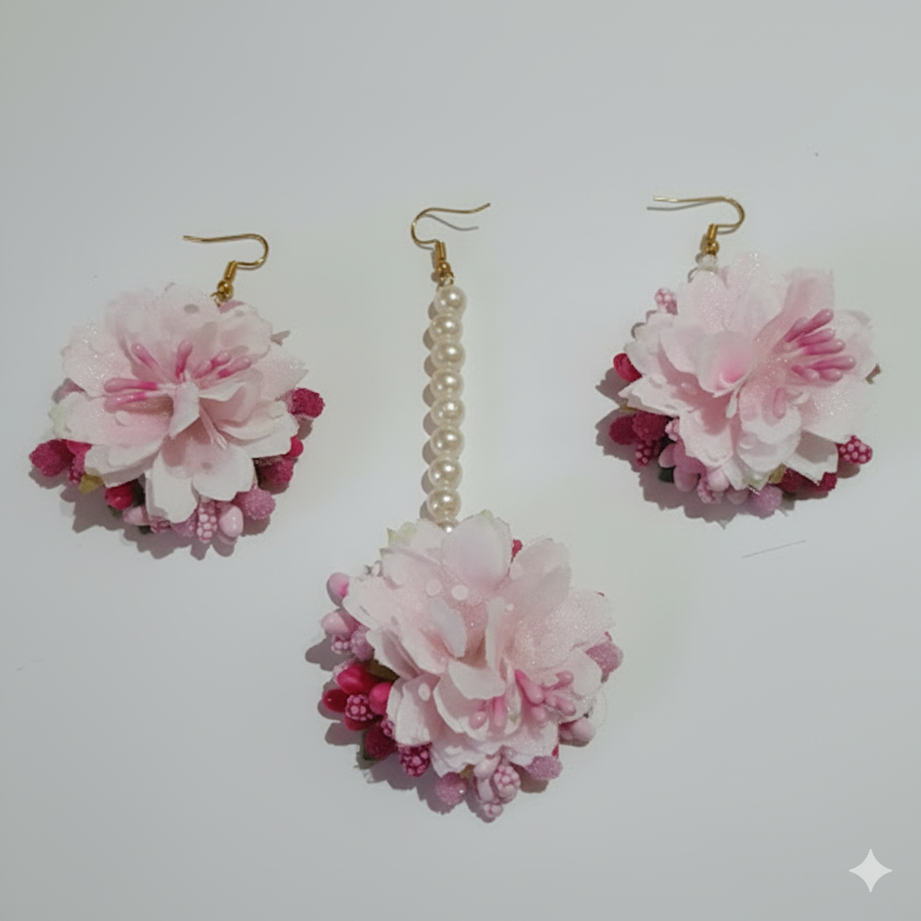 The Blush & Ivory Dream Floral Bridal Jewelry Set