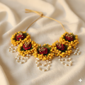 The "Dulhaniya" Red & Yellow Floral Bridal Jewelry Set