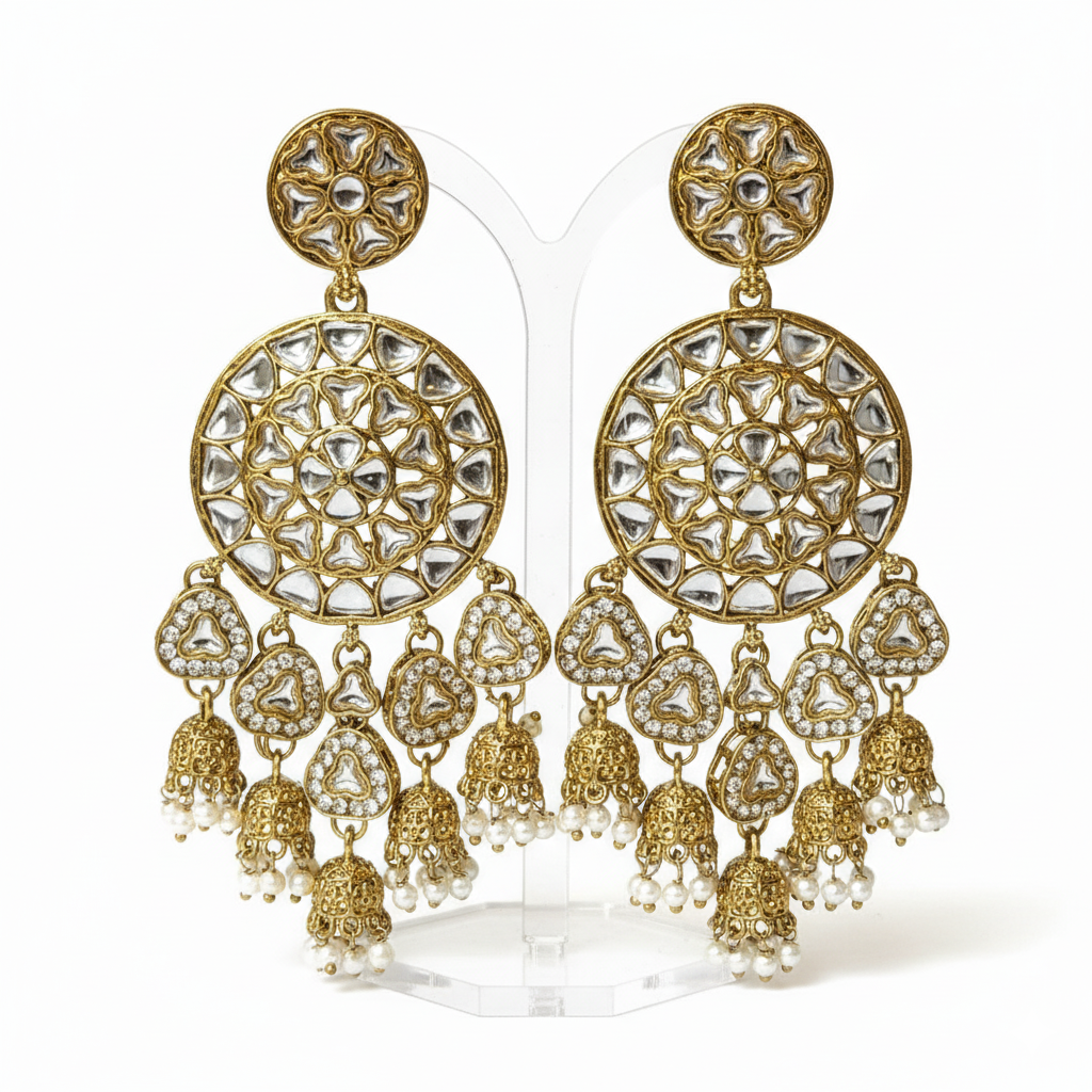 The "Zoya" Grand Layered Kundan Jhumka