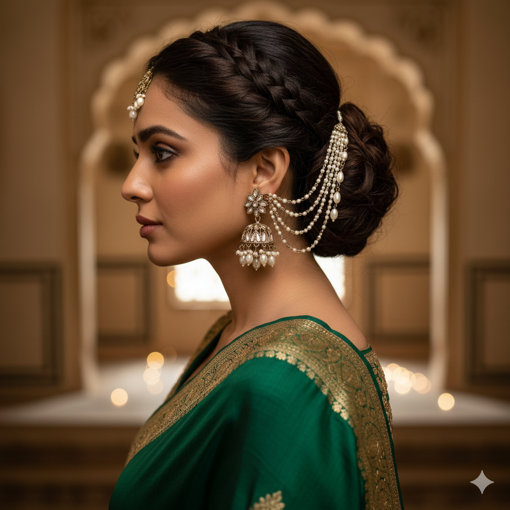 The "Nizam" Grand Heritage Jhumka & Ear Chain Set
