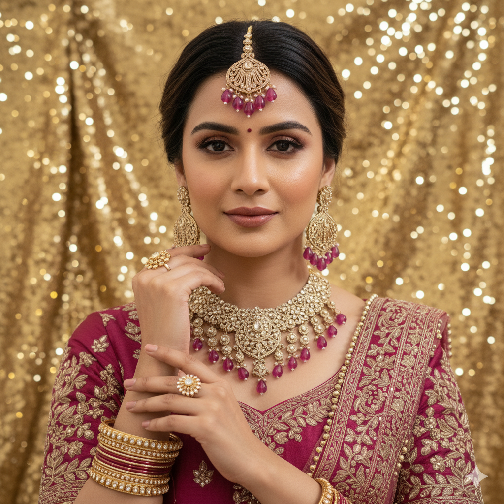 The Maharani's Choice: Grand Kundan & Stone Bridal Set