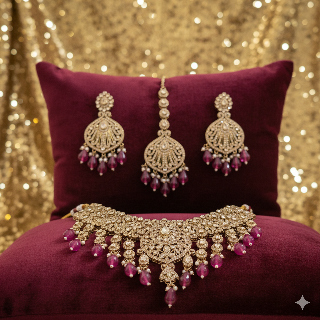 The Maharani's Choice: Grand Kundan & Stone Bridal Set