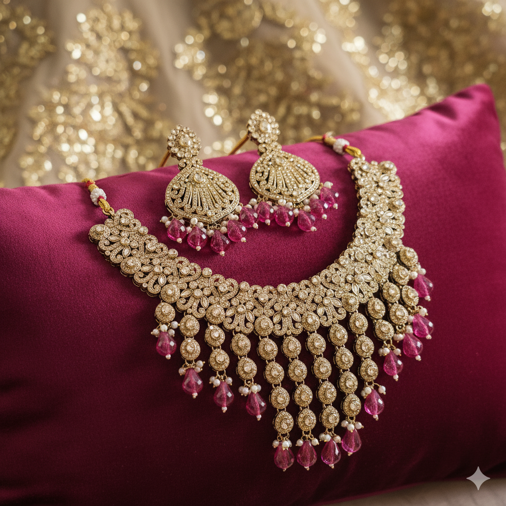 The Maharani's Choice: Grand Kundan & Stone Bridal Set