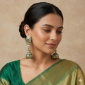 The "Zamani" Emerald Green & Kundan Heritage Jhumka